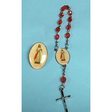 Single decade rosary w/ matching pin